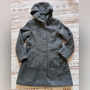 Cole Haan Charcoal Hooded Trench Coat